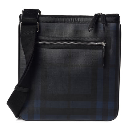 Burberry London Check Beckley Crossbody Messenger Bag Blue Black 1 of 9