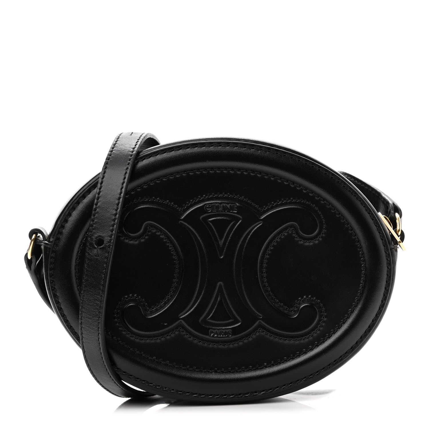 Celine Smooth Calfskin Oval Purse Crossbody Black 1 of 10