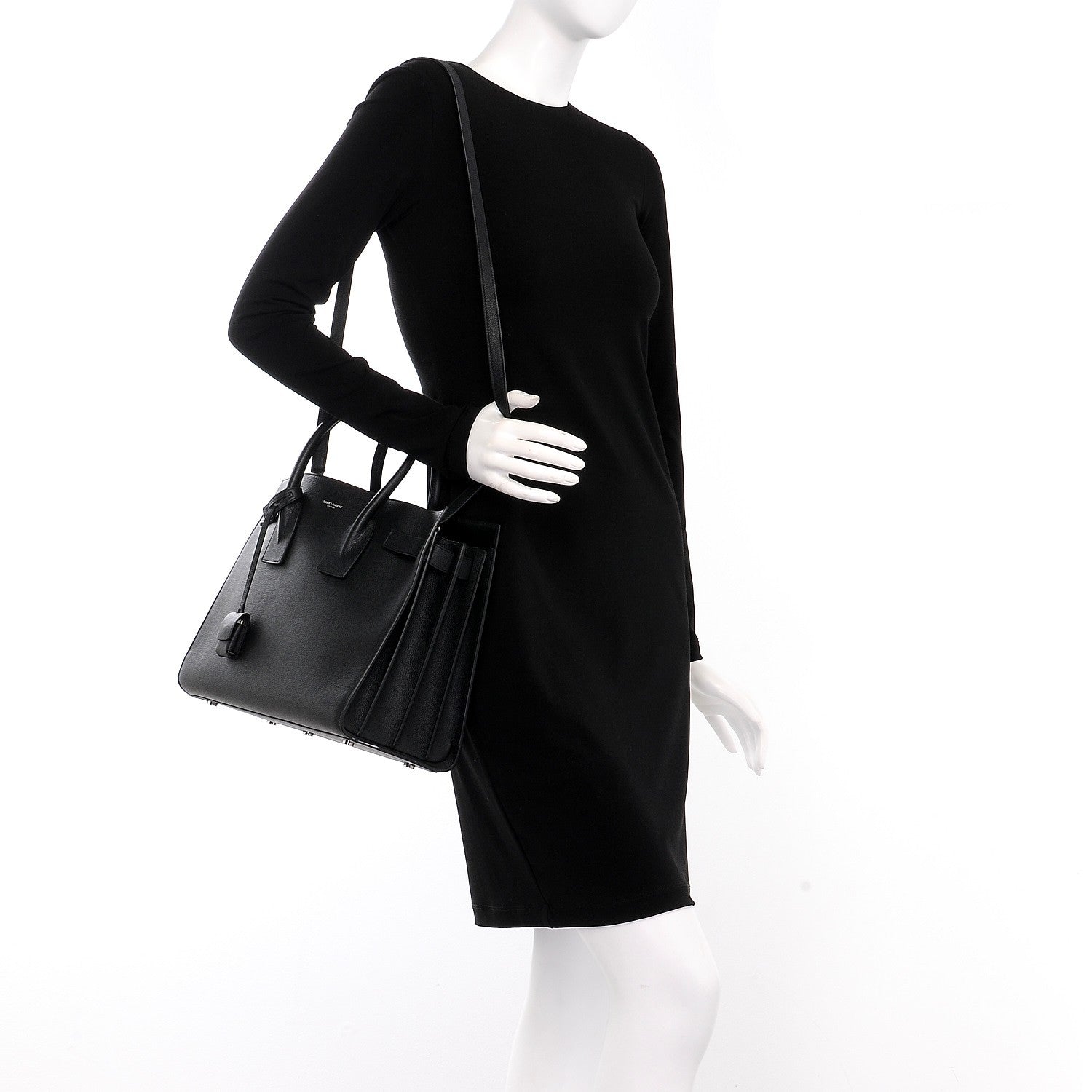 Saint Laurent Grained Calfskin Small Sac De Jour Black 2 of 11