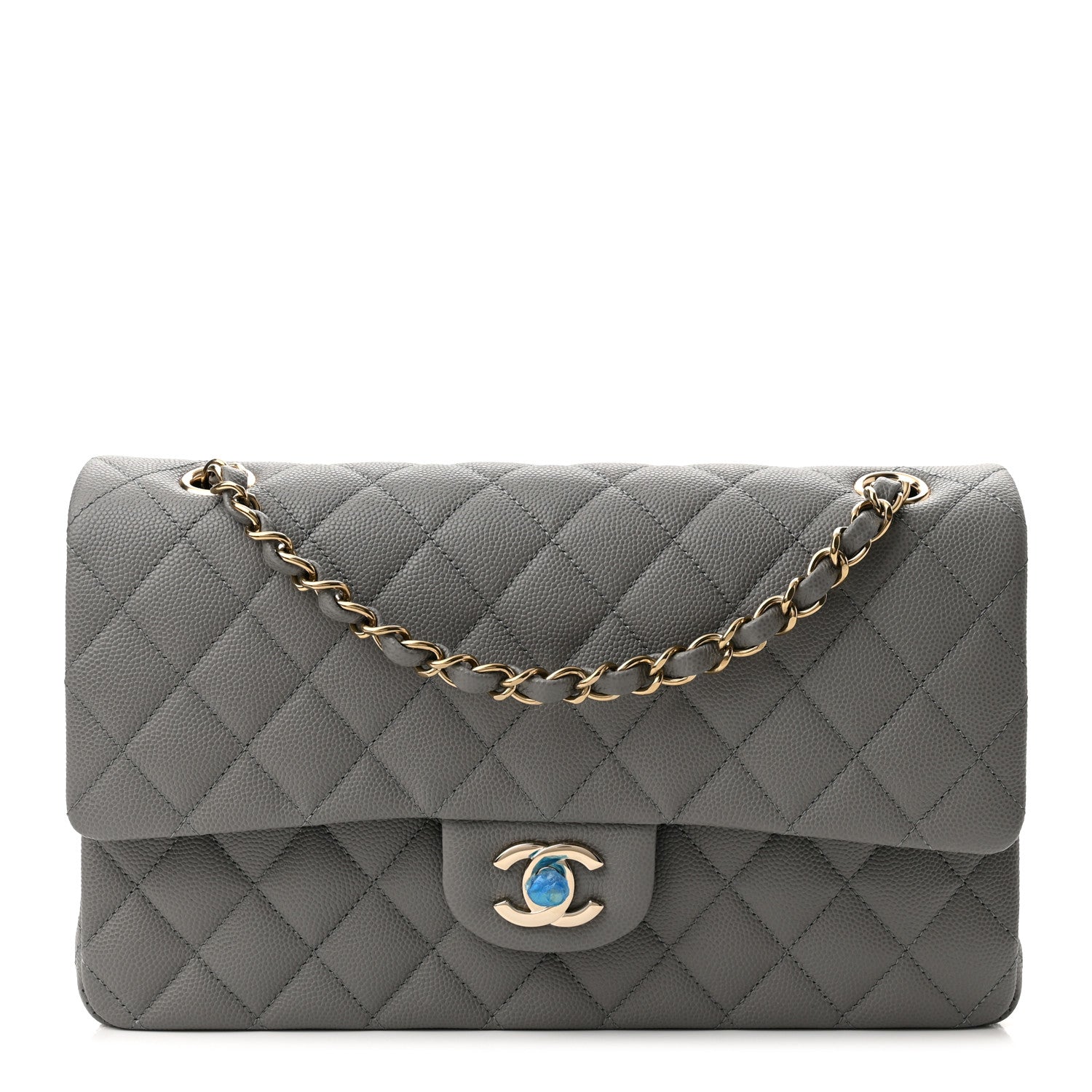 Chanel Caviar Quilted Medium Double Flap Grey 1 of 10