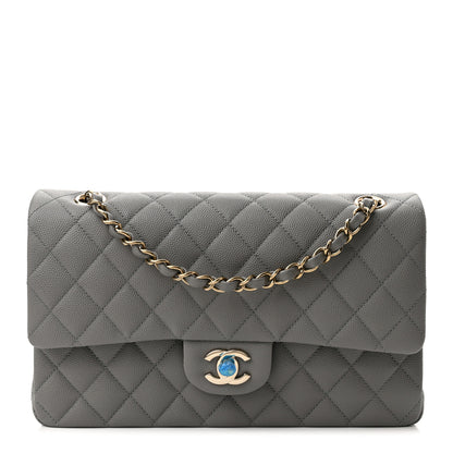 Chanel Caviar Quilted Medium Double Flap Grey 1 of 10