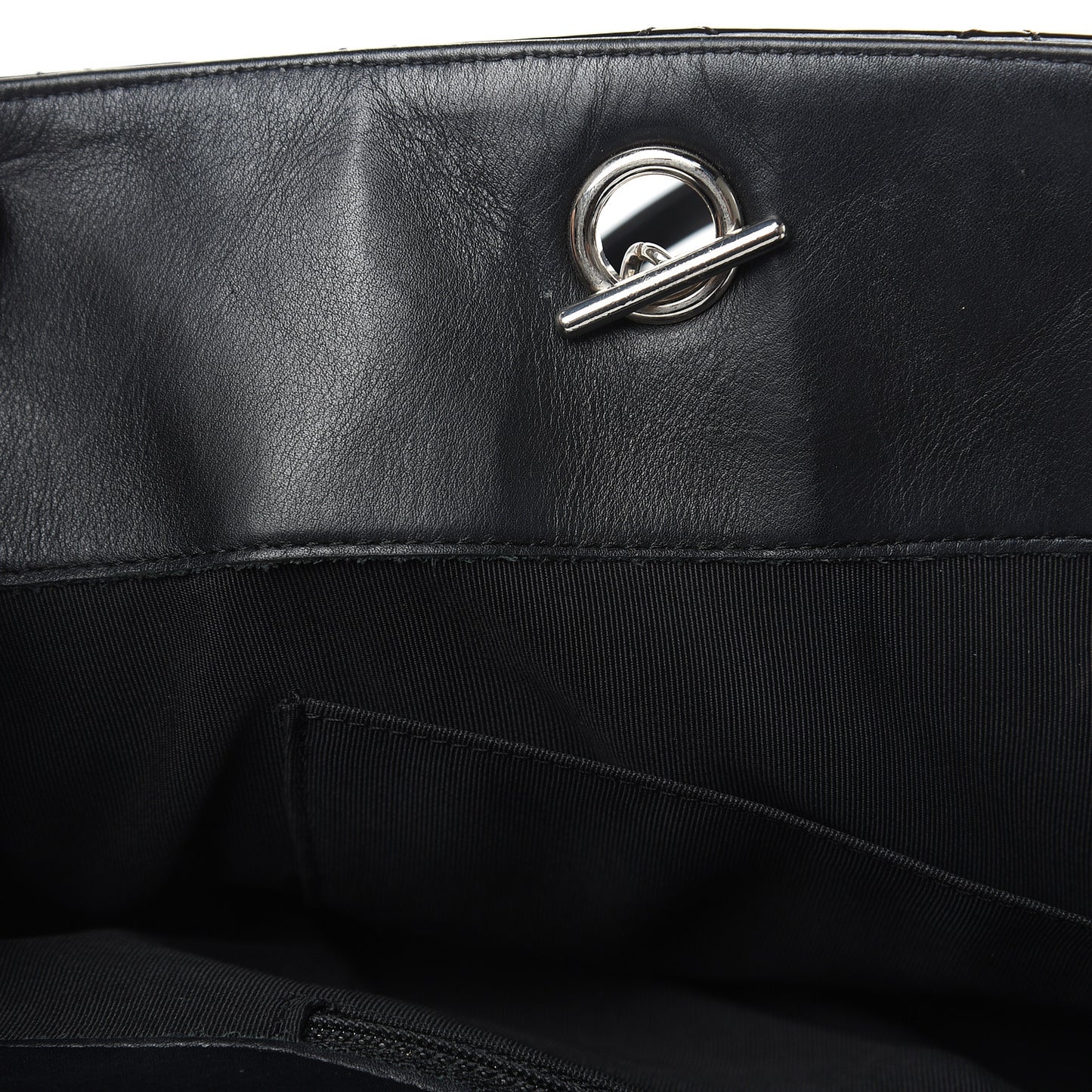 Patent Quilted Large Classic Shopping Tote Black