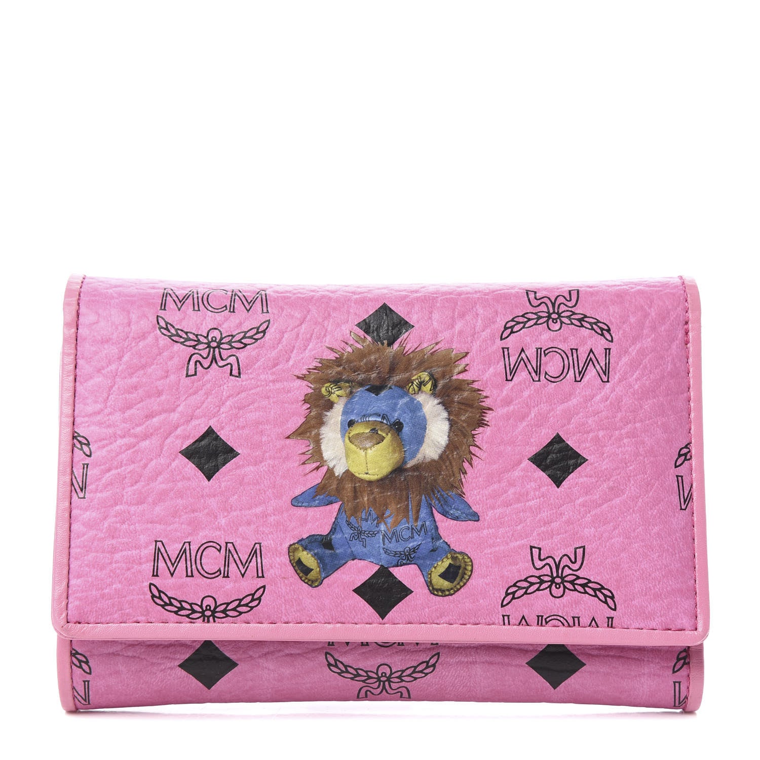 MCM Visetos Lion Tri-Fold Wallet Pink 1 of 6