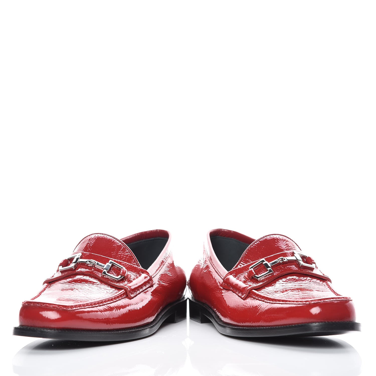Gucci Naplack Patent Horsebit Banks Loafers 36.5 Red 5 of 12