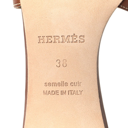Hermes Calfskin Oasis Sandals 38 Gold 7 of 8