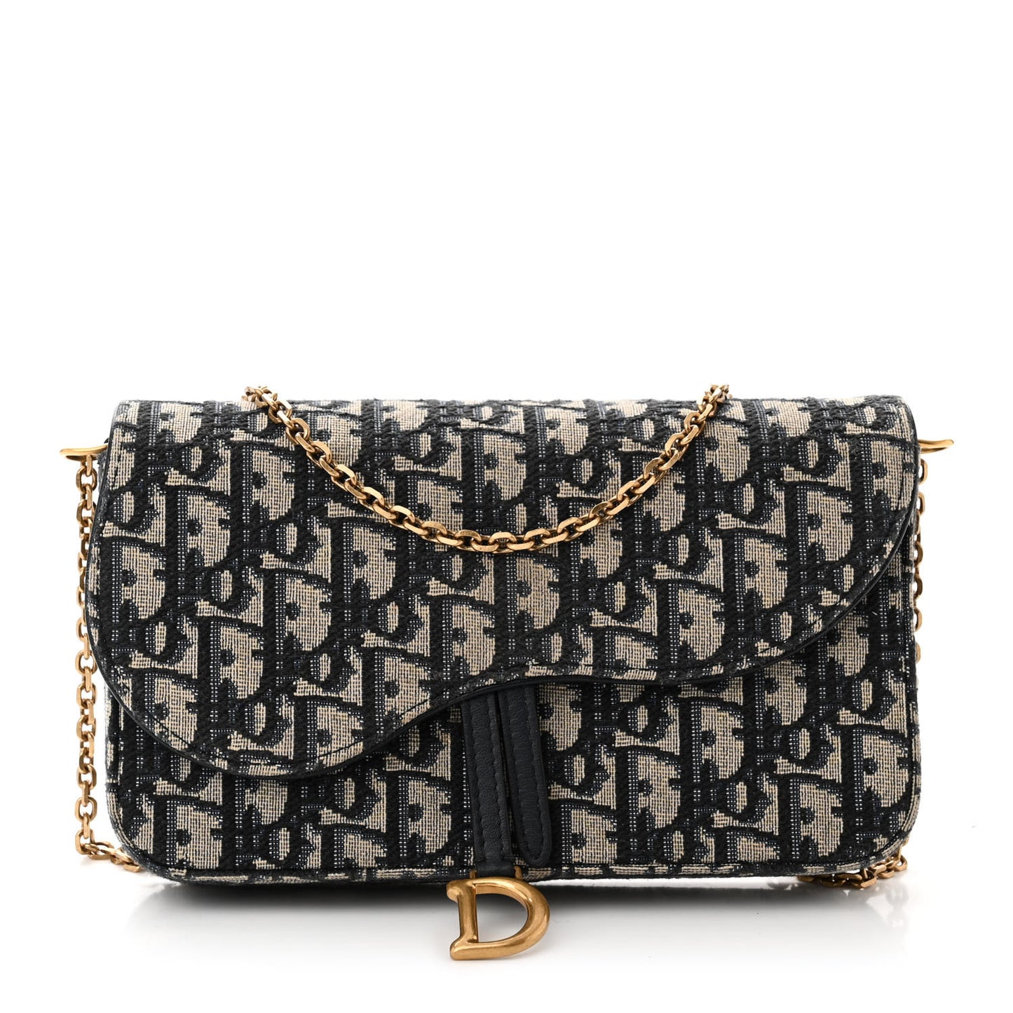 Oblique Saddle Chain Pouch Blue
