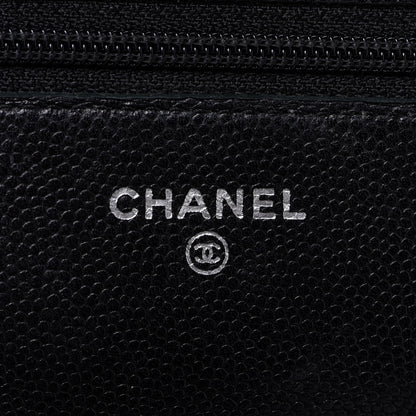 Chanel Caviar Sevruga Wallet On Chain WOC Black 6 of 19