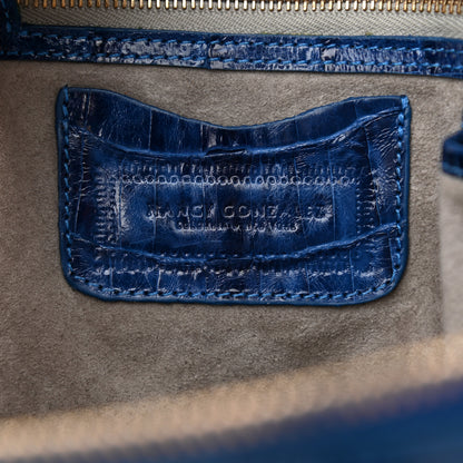 Nancy Gonzalez Crocodile Tote Electric Blue 6 of 8