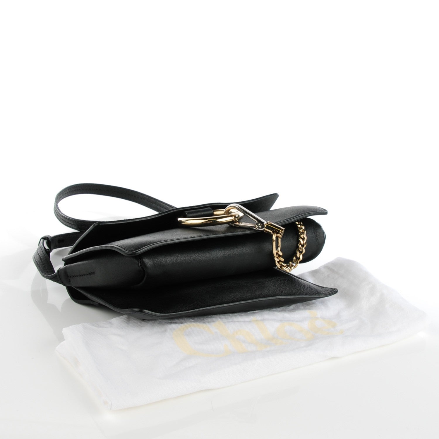 Chloe Suede Calfskin Small Faye Shoulder Bag Black 4 of 7