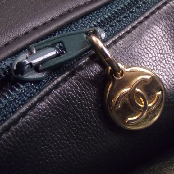 Chanel Dark Green Leather Quilted Tote 11 of 11
