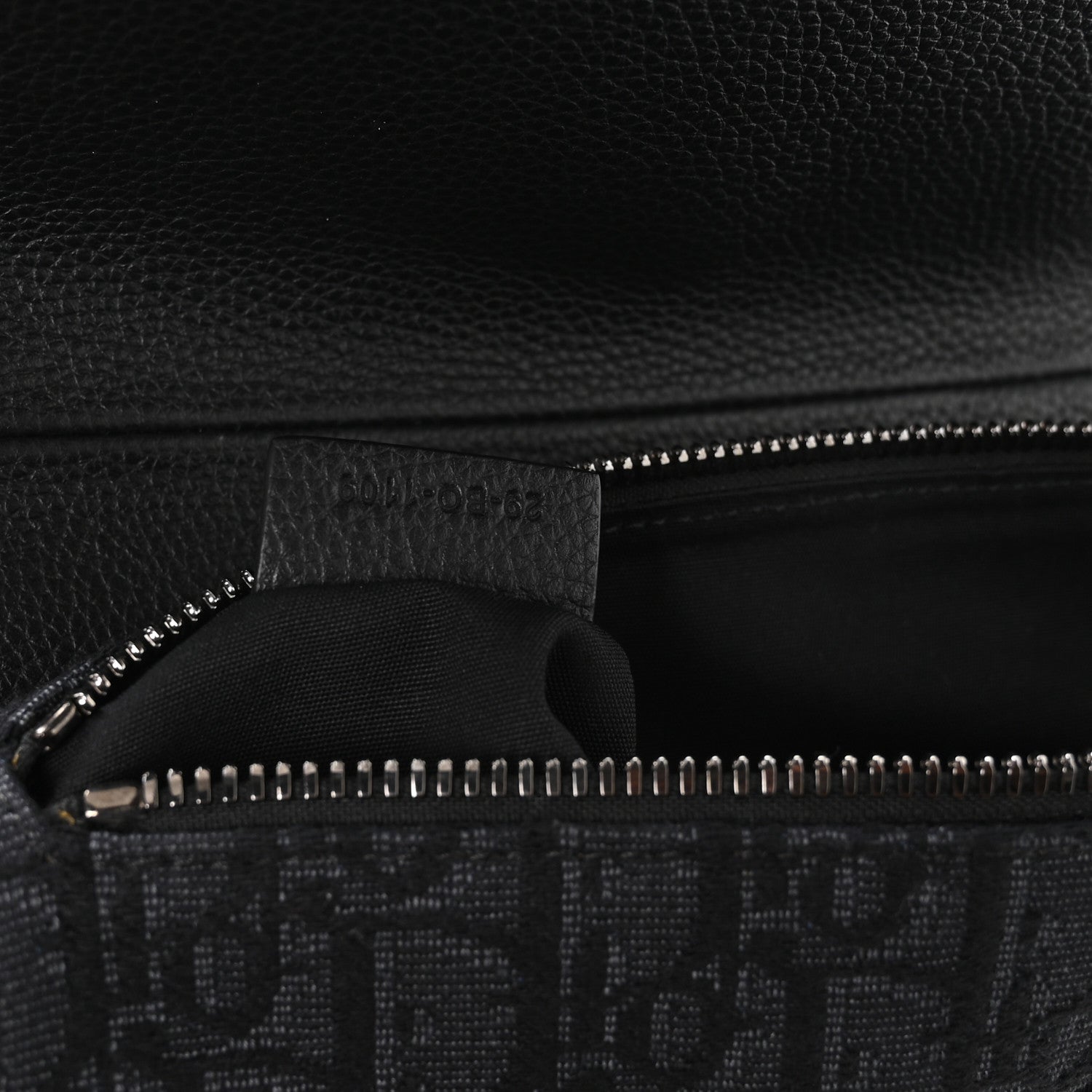 Christian Dior Grained Calfskin Oblique Mens Saddle Bag Black Blue 7 of 10