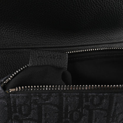 Christian Dior Grained Calfskin Oblique Mens Saddle Bag Black Blue 7 of 10