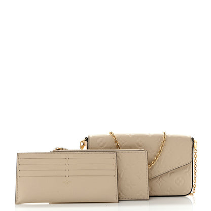 Louis Vuitton Empreinte Pochette Felicie Chain Wallet Cream 3 of 11