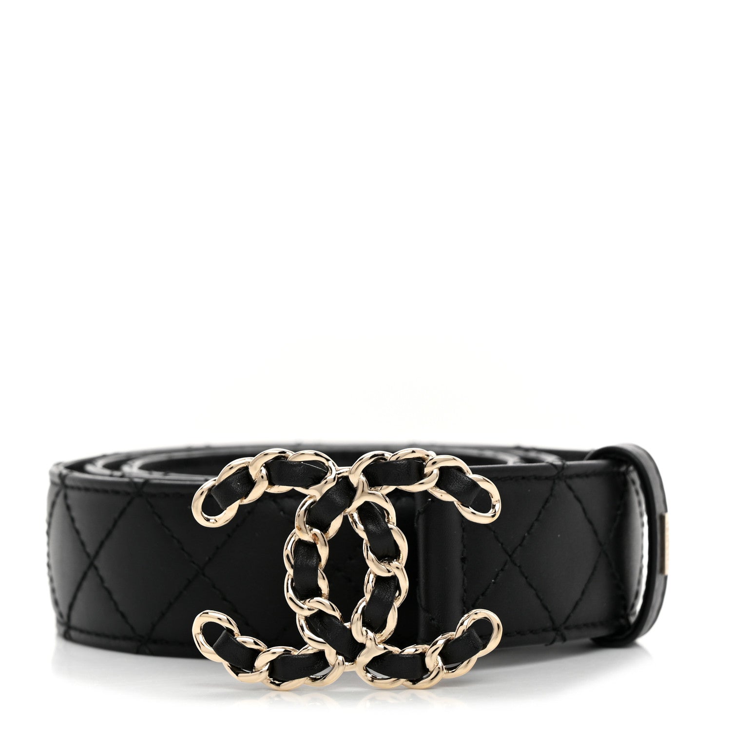 Chanel Lambskin Quilted CC Chain Belt 80 32 Black 1 of 5