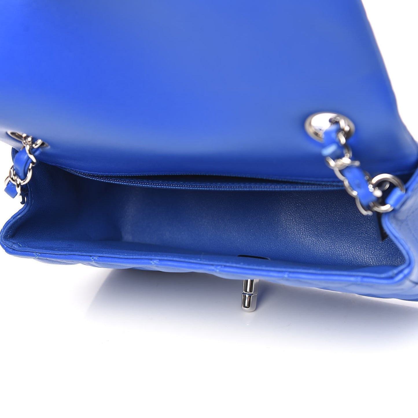 Lambskin Quilted Mini Rectangular Flap Royal Blue