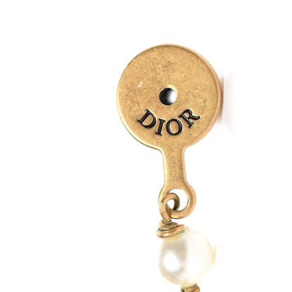 Christian Dior Metal J'Adior Star Pearl Earrings Aged Gold 4 of 5