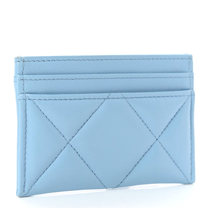 Chanel Lambskin Quilted Chanel 19 Card Holder Light Blue 3 of 8