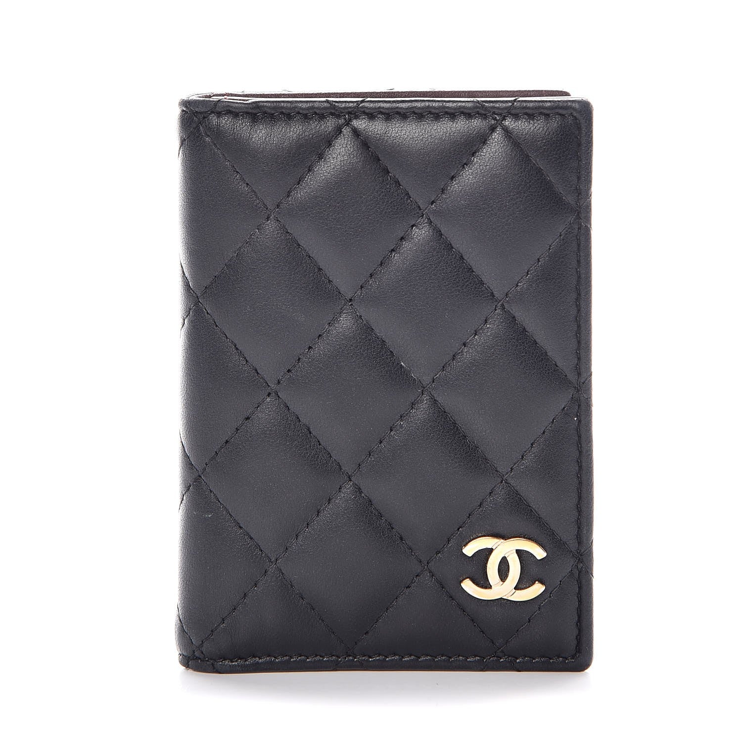 Chanel Lambskin Quilted Card Holder Wallet Black 1 of 11