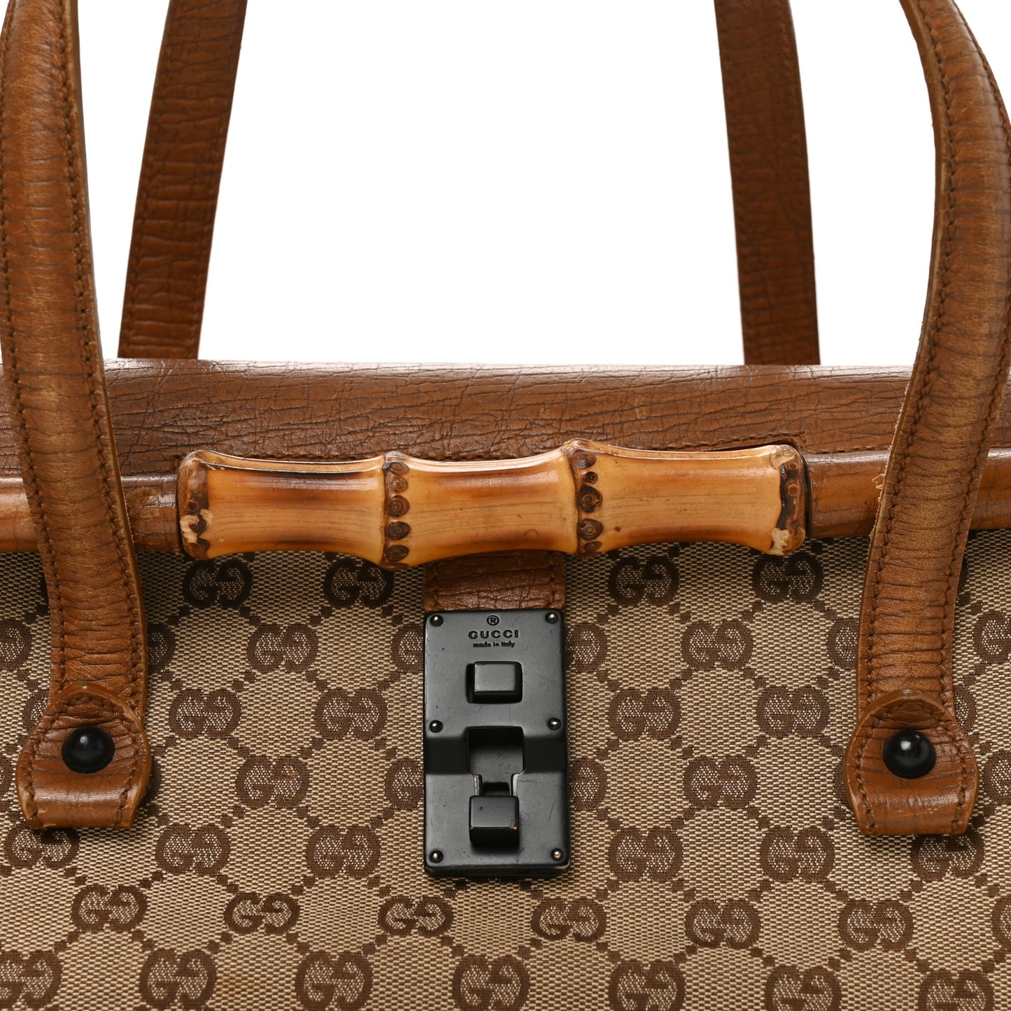Monogram Bamboo Bullet Handbag Brown
