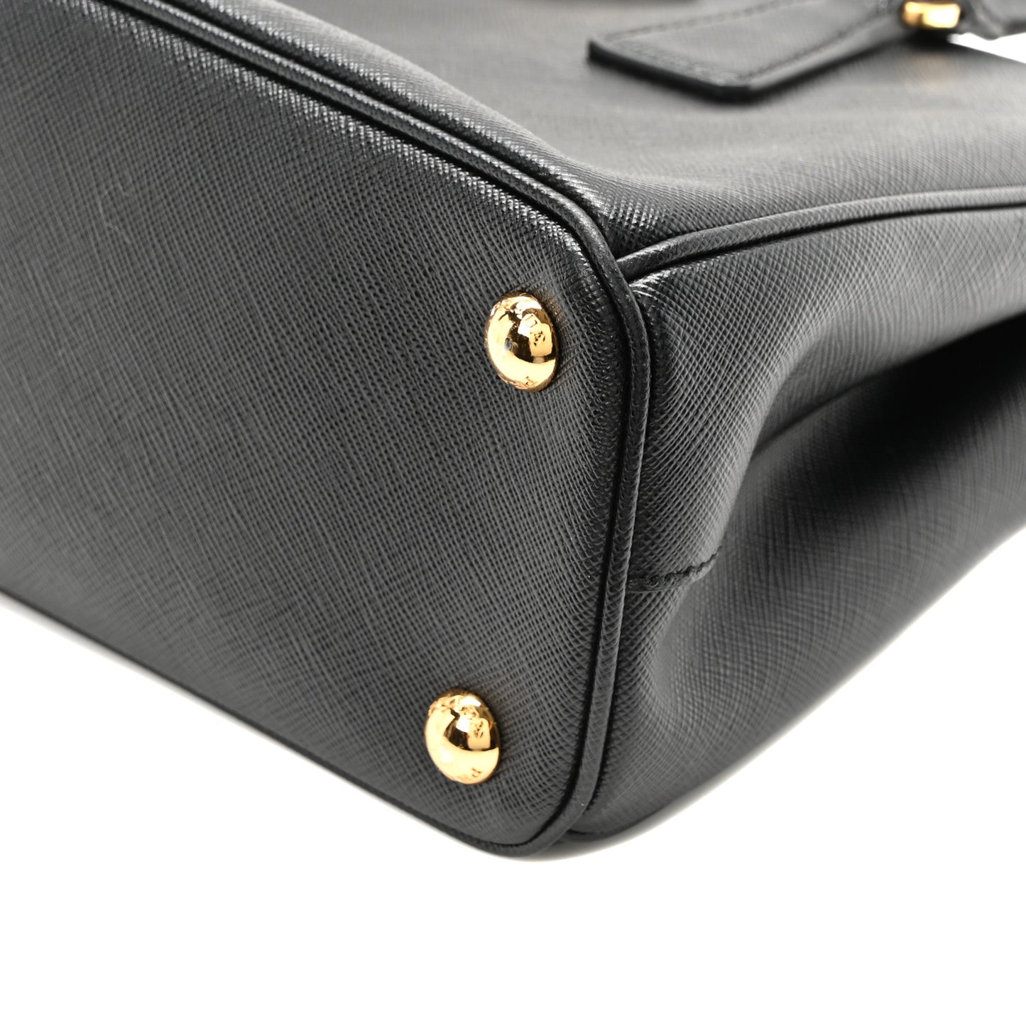 Saffiano Vernice Mini Galleria Double Zip Tote Black