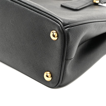 Prada Saffiano Vernice Mini Galleria Double Zip Tote Black 9 of 9