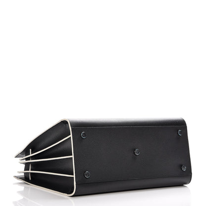 Saint Laurent Grained Calfskin Topstitch Small Sac De Jour Black Porcelain 5 of 10