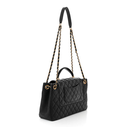 Chanel Caviar Calfskin Quilted Top Handle Flap Black 3 of 10