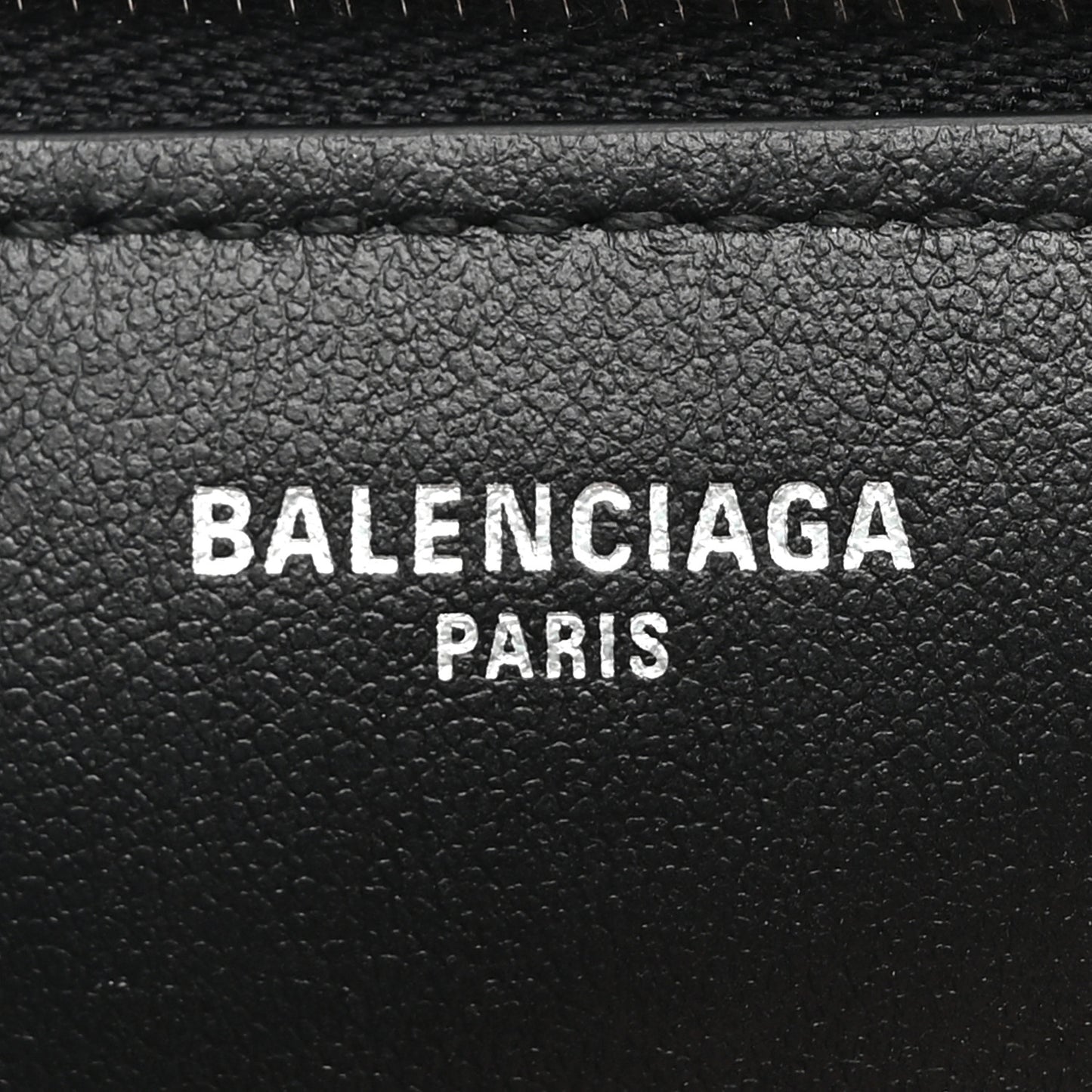 Textured Calfskin Passport Phone Holder Black