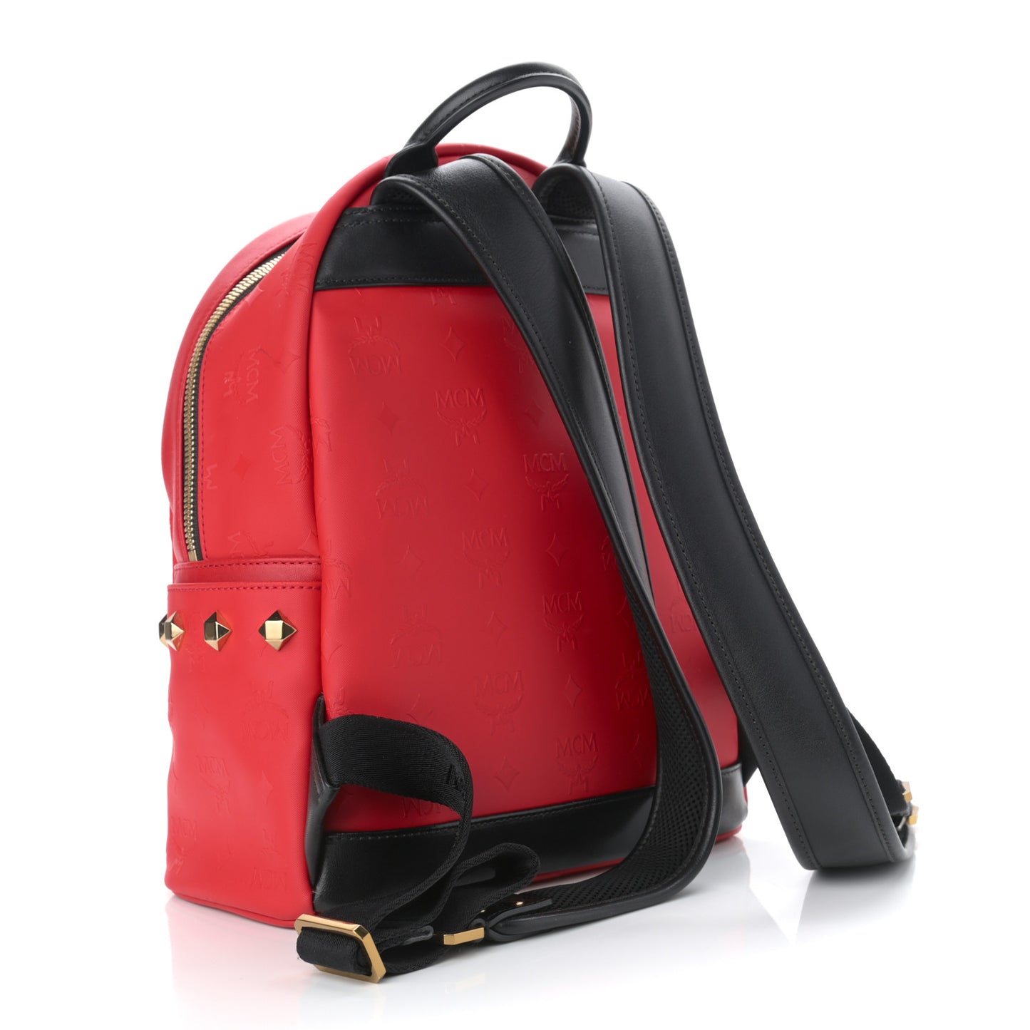Calfskin Stud Small Stark Backpack Red