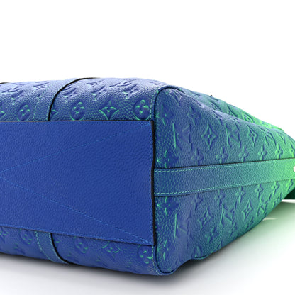 Louis Vuitton Taurillon Illusion Keepall Tote Bleu Vert 9 of 9