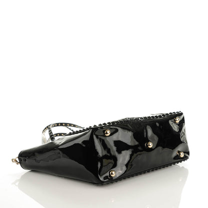 Valentino Garavani Patent Medium Rockstud Tote Black 5 of 7