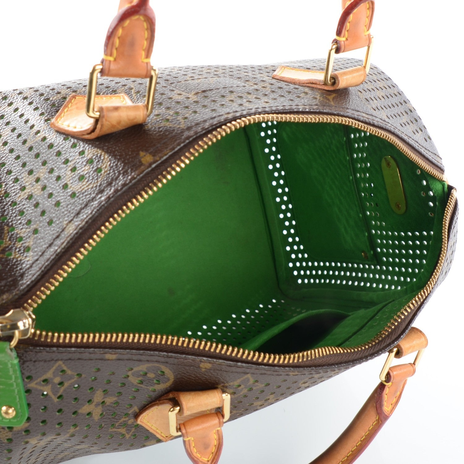 Louis Vuitton Monogram Perforated Speedy 30 Green 121458