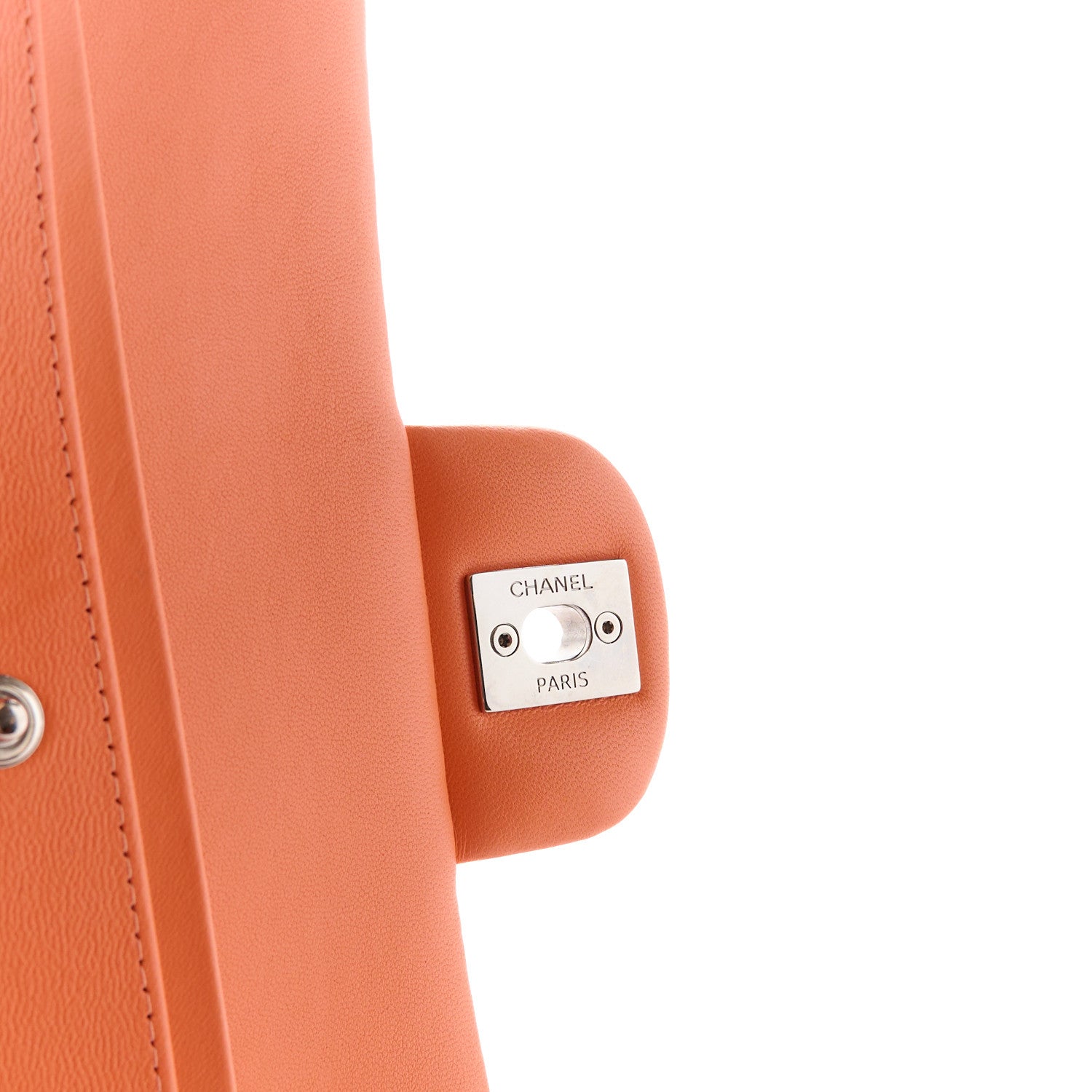 Chanel Lambskin Quilted Medium Double Flap Orange 7 of 12