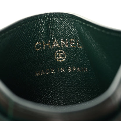 Chanel Calfskin Crocodile Embossed Crococo Card Holder Emerald 6 of 8