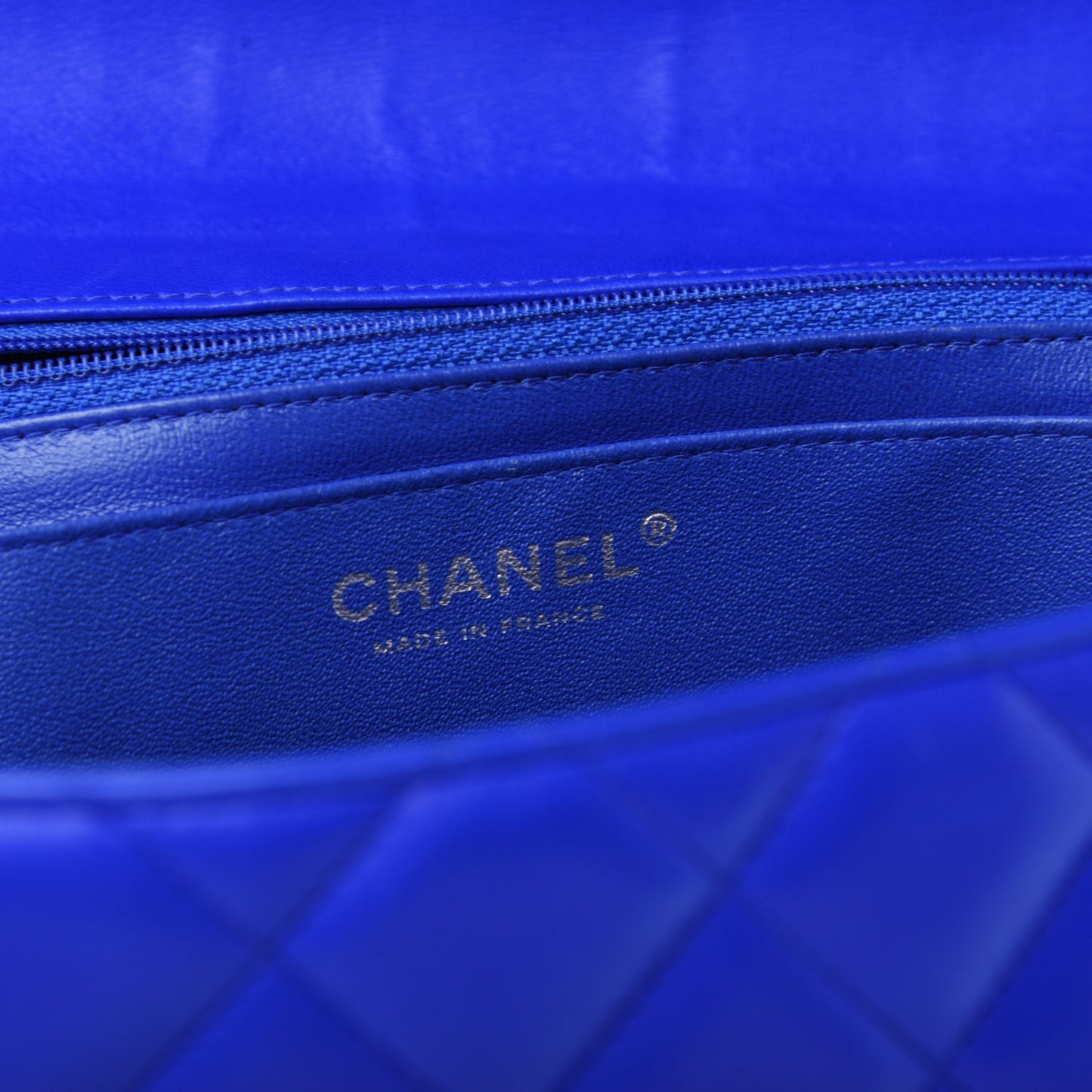 Lambskin Quilted Maxi Single Flap Blue