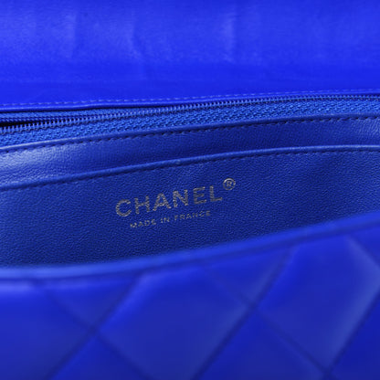 Chanel Lambskin Quilted Maxi Single Flap Blue 6 of 9