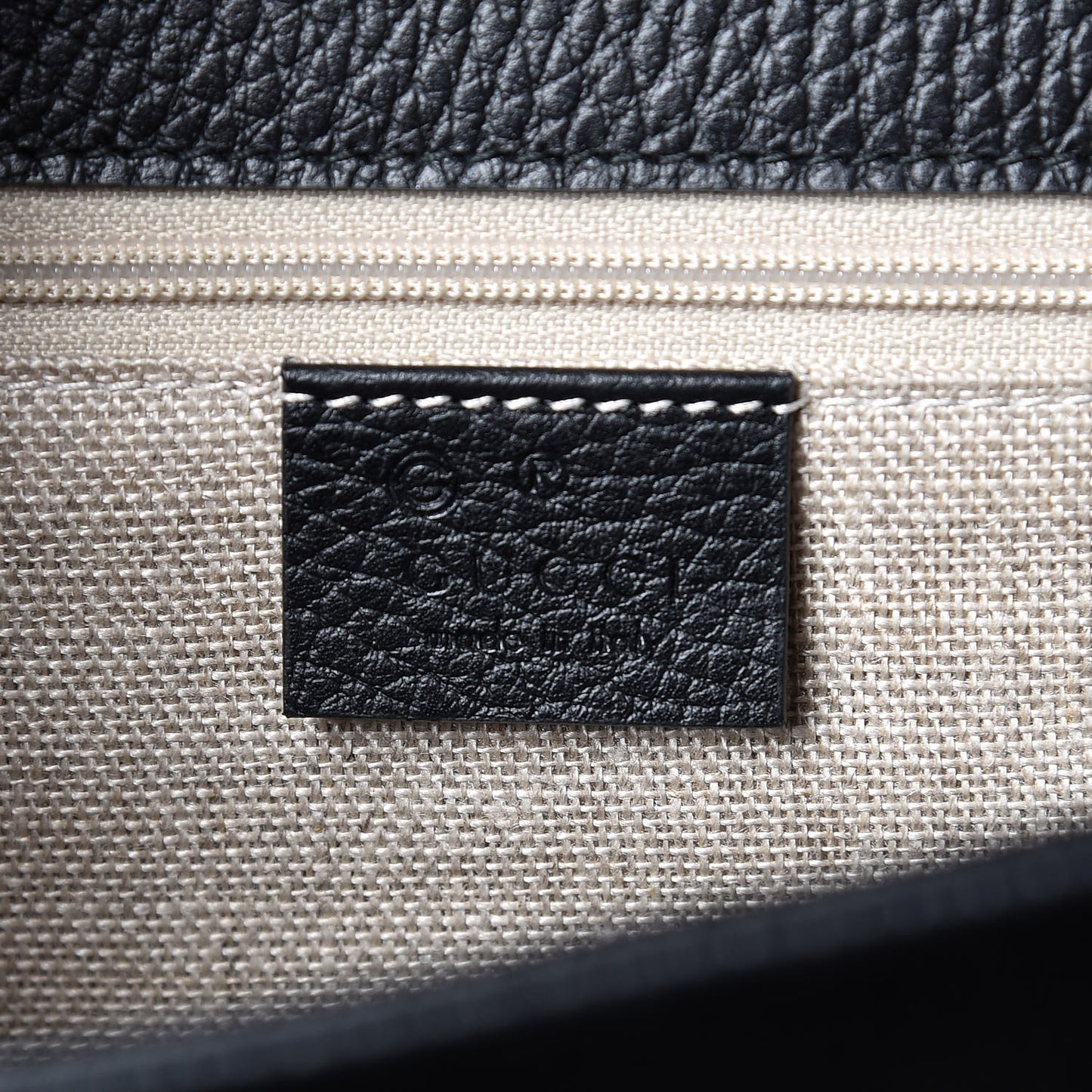 Dollar Calfskin Interlocking G Shoulder Bag Black