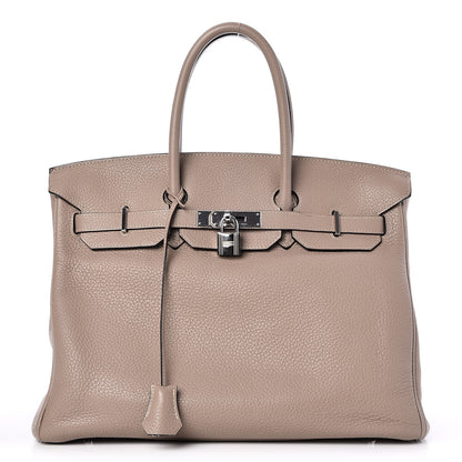 Hermes Taurillon Clemence Birkin 35 Gris Tourterelle 1 of 36