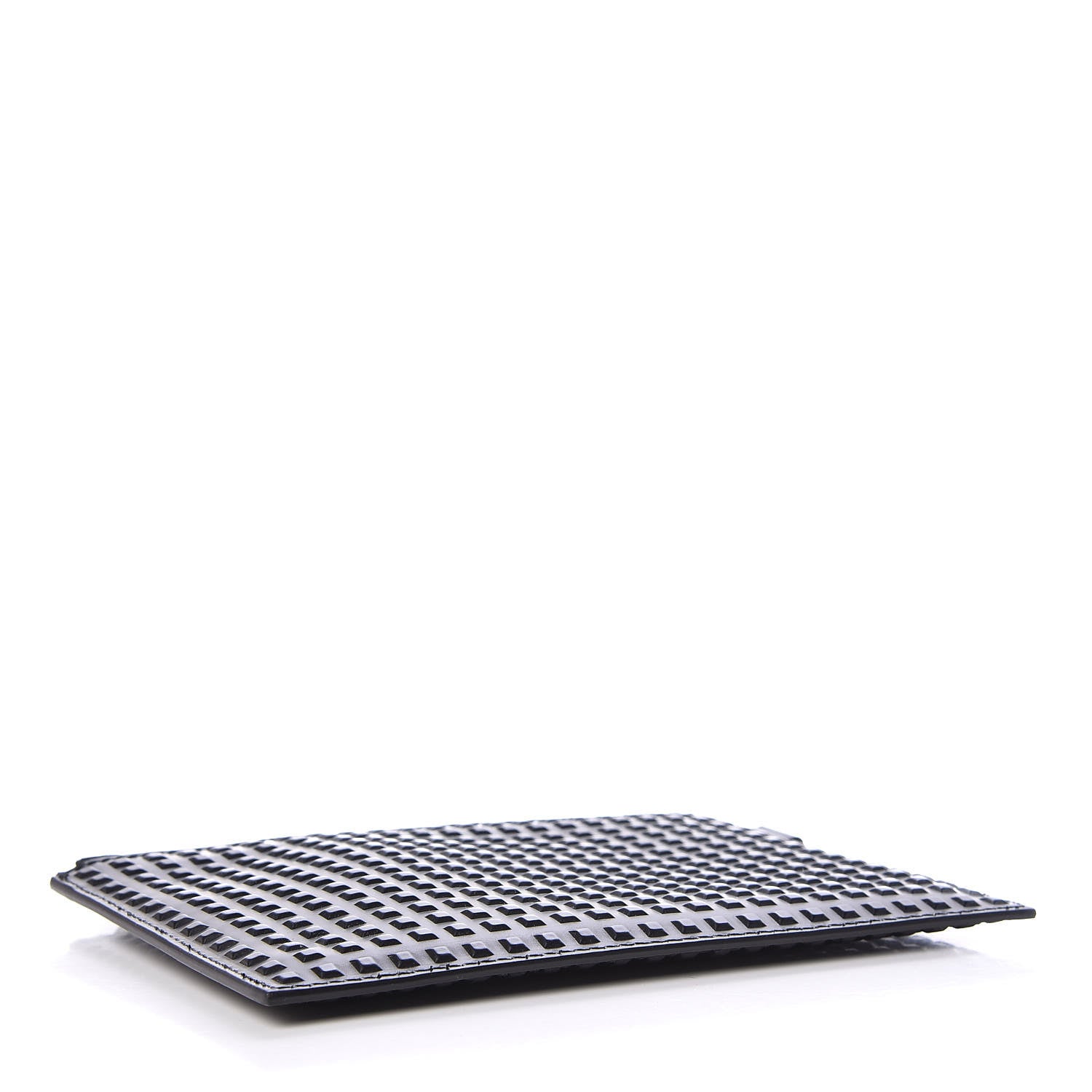 Balenciaga Calfskin Grid Embossed Pouch Black 4 of 9