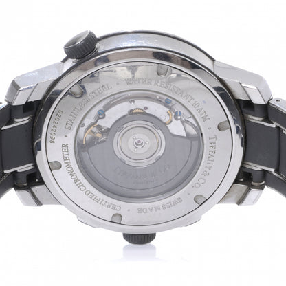Tiffany Stainless Steel Rubber 42mm Mark T-57 Chronograph Automatic Watch Black 4 of 5
