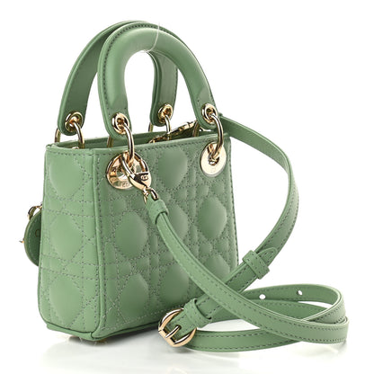 Christian Dior Lambskin Cannage Micro Lady Dior Green 2 of 7