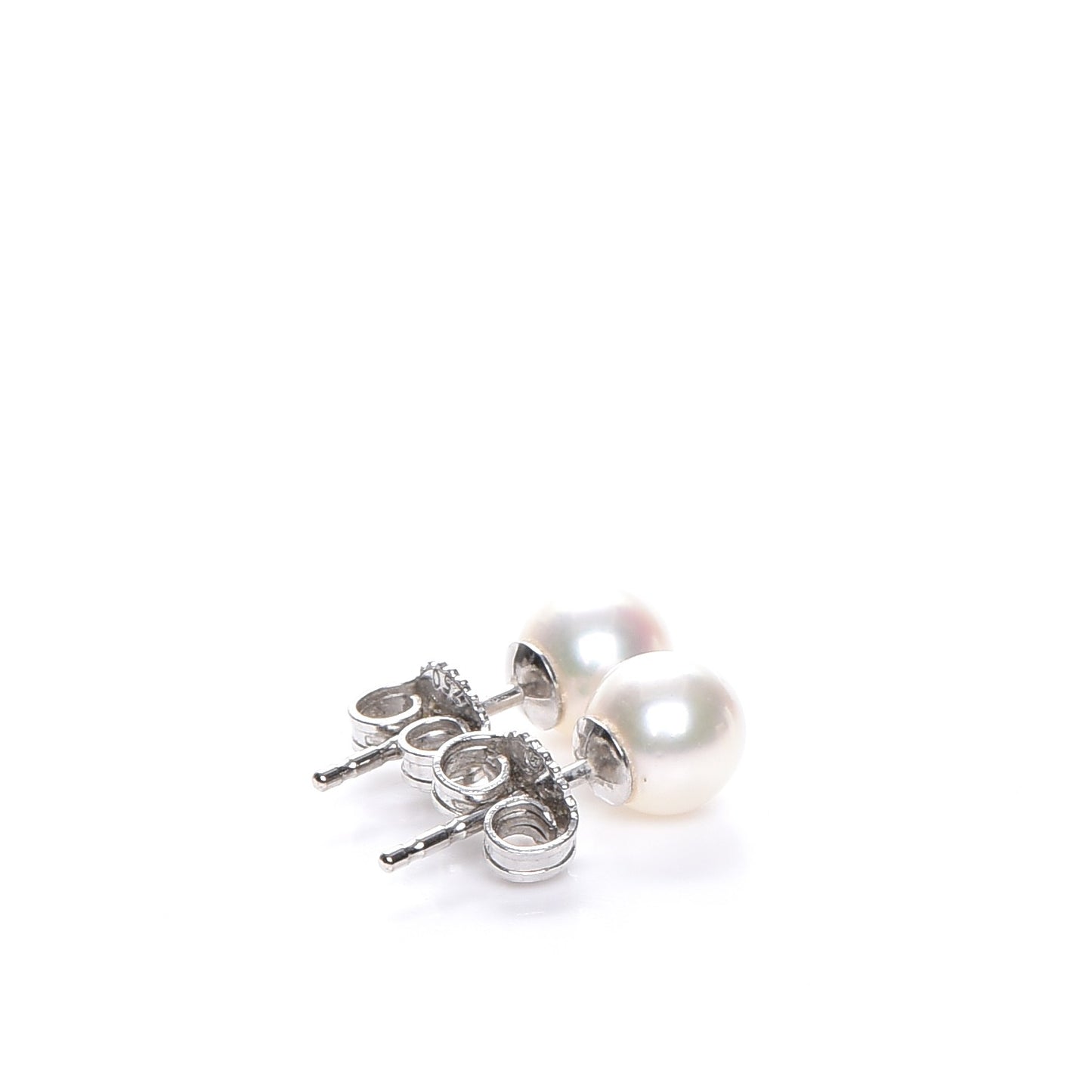 18K White Gold Pearl 6.5mm Stud Earrings