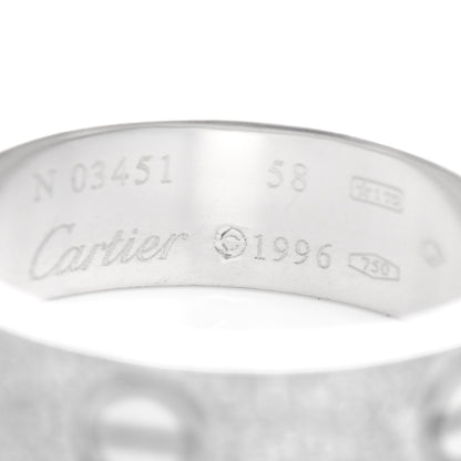 Cartier 18K White Gold Diamond 6mm LOVE Paved Ring 58 8.25 4 of 5