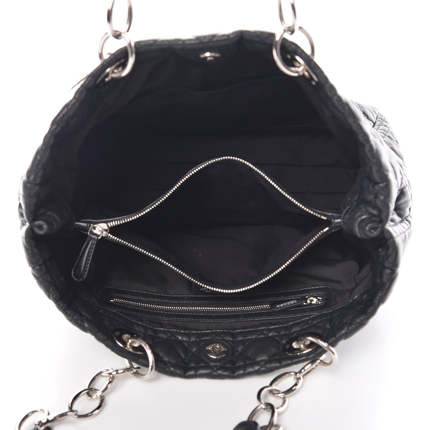 Lambskin Cannage Large Dior Soft Shopping Tote Black
