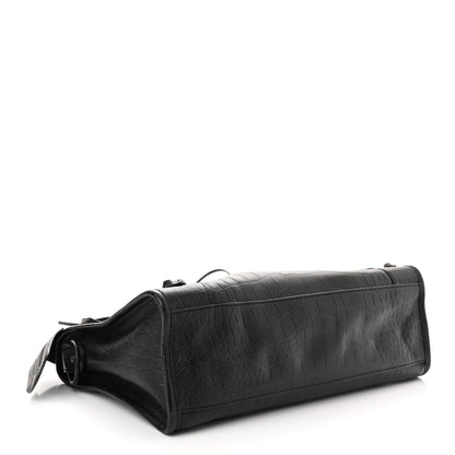 Balenciaga Matte Supple Lambskin Crocodile Embossed Classic Black Hardware S City Black 4 of 10