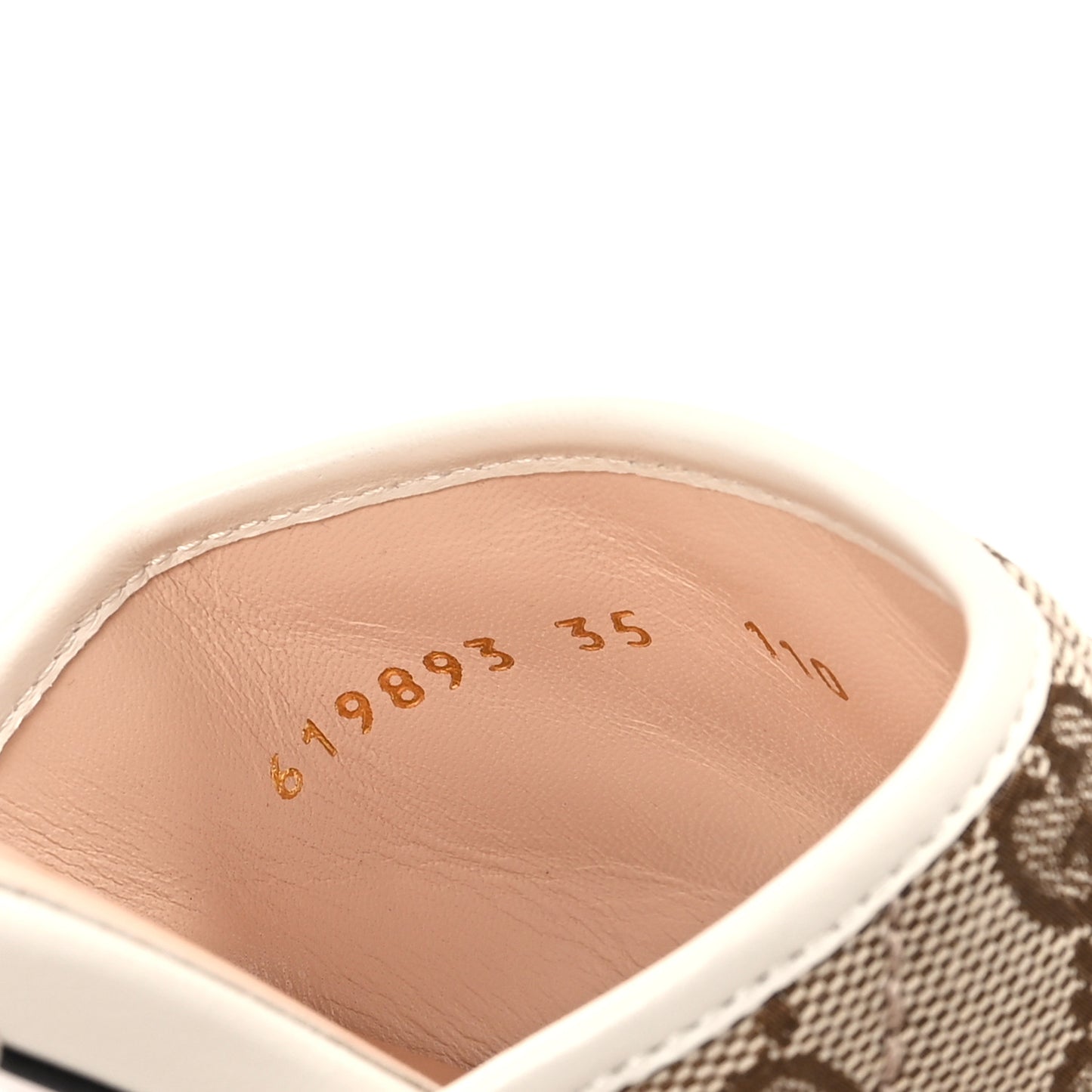 Monogram Matelasse Diagonal GG Marmont Flat Slide Sandals 35 Beige Ebony Mystic White