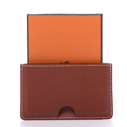 Hermes Epsom Porquerollers Card Case Brique 10 of 10
