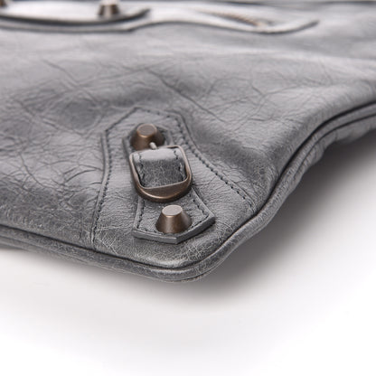 Balenciaga Agneau Classic Hardware Flat Handle Clutch Gris Tarmac 10 of 10