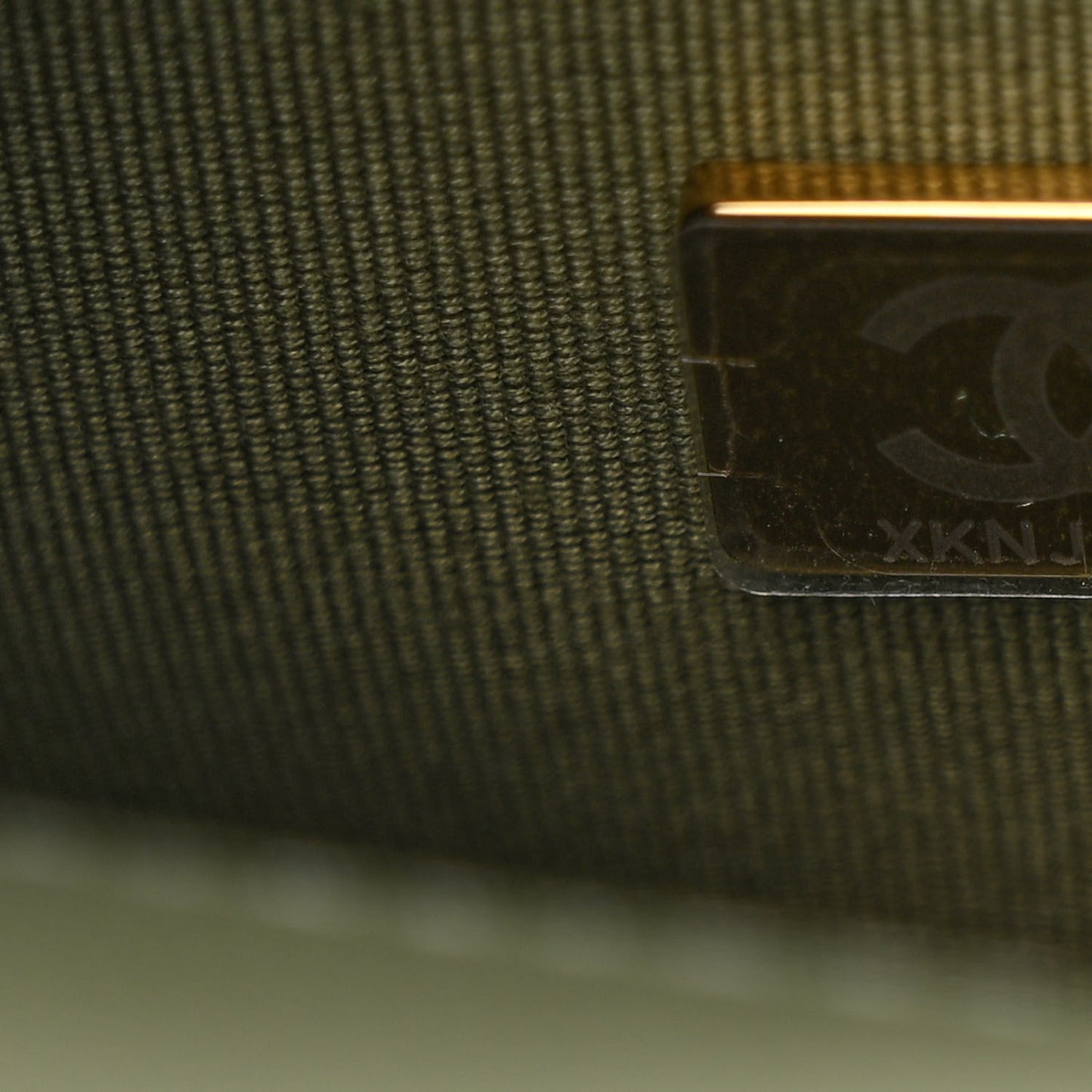 Shiny Caviar Quilted Mini Flap Khaki