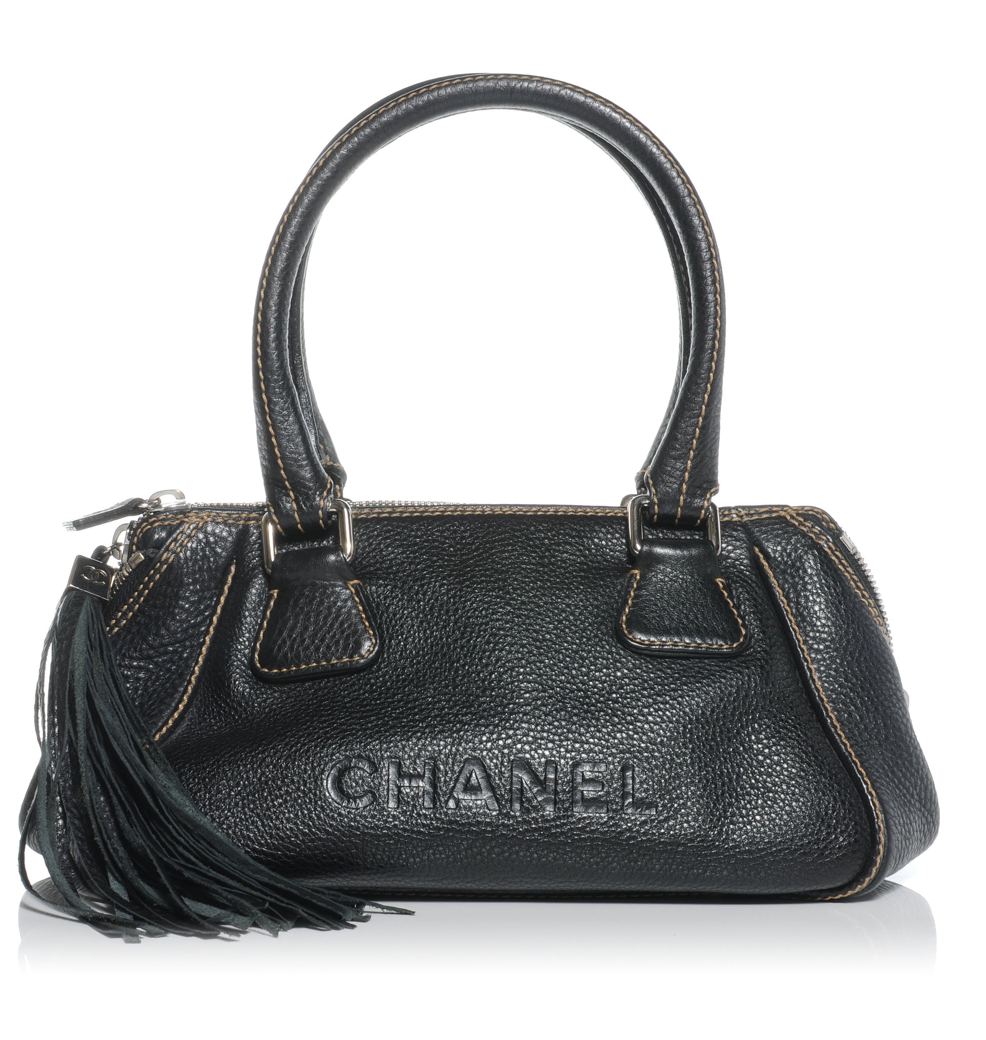 Chanel Leather Medium Tassel Handbag Black 1 of 7
